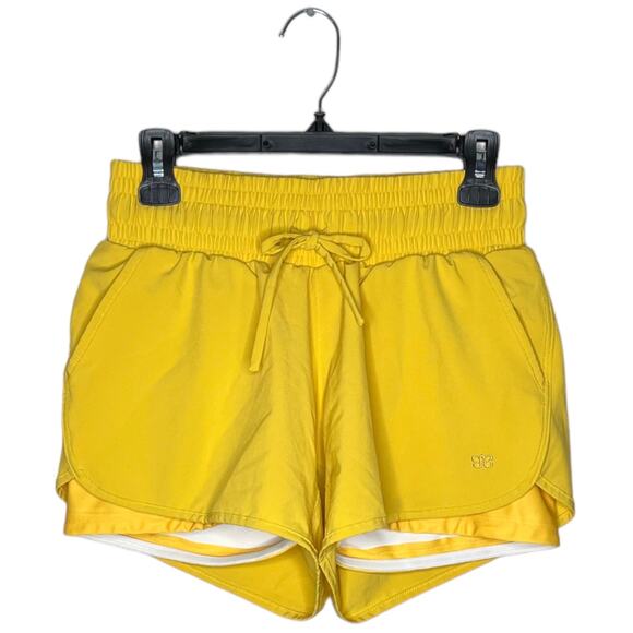 Albion Mustard Lunge Shorts High Waisted Stretch Running Workout Yellow Small - Picture 6 of 8